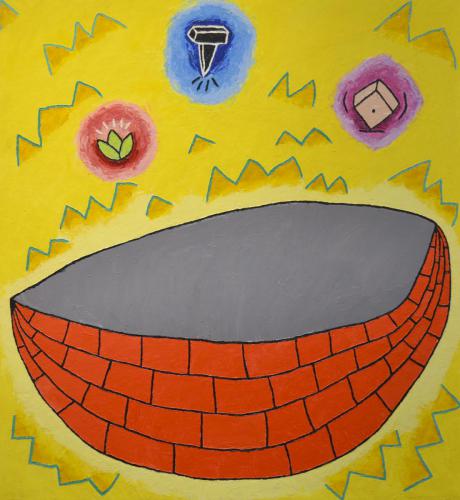 Louisa Chase (American, born Panama, 1951 - 2016)    Untitled (Boat). About 1978. Oil on canvas. 78 x 72 in. On loan from the Estate of Louisa Chase and Hirschl & Adler Modern, New York.