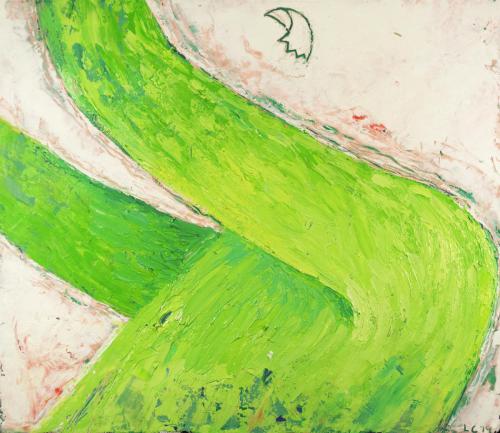 Louisa Chase (American, born Panama, 1951 - 2016)   Untitled, 1979, oil on canvas, 12 x 14 in.   Leepa-Rattner Museum of Art, St. Petersburg College, gift of Jim and Martha Sweeny, 2019.6.7 