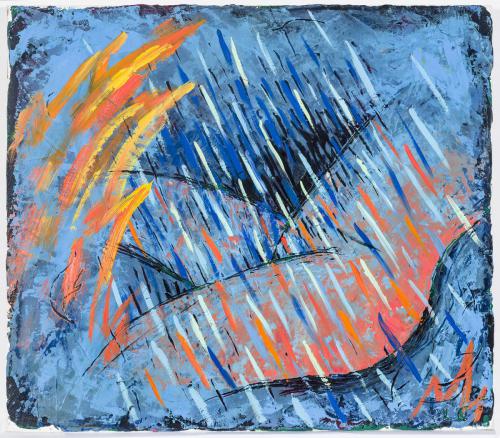 Louisa Chase (American, born Panama, 1951 - 2016)   Untitled, 1981, oil and wax on canvas, 14 x 16 in.    Leepa-Rattner Museum of Art, St. Petersburg College, purchased with funds provided by Jim and Martha Sweeny, 2019.6.9 