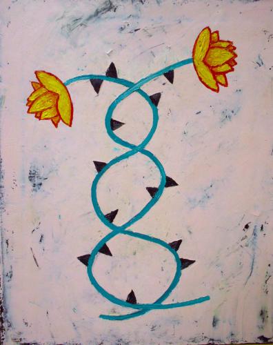 Louisa Chase (American, born Panama, 1951 - 2016)   Untitled, 1980, encaustic on canvas, 25 x 20 in.   On loan from the Polk Museum of Art, TD2019.3.2 