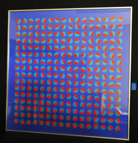 Edna Andrade (American, 1917-2008). Red Flash, 1986. Color Lithograph, ed. 20/35, 29 1/2x29 1/2in. Leepa-Rattner Museum of Art, St. Petersburg College, gift of Patricia and Ralph Melick, 2009.93