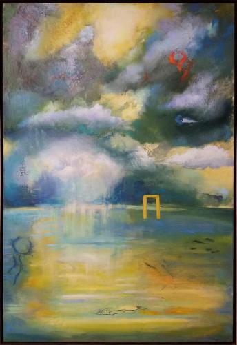 Leslie Neumann (American, b. 1950). Release. Oil and encaustic painting on panel. 2000.