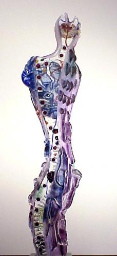 Susan Gott (American, b. 1959). Dancing Shaman, 2002. Cast glass, 22 3/4x2 1/4x2 1/4in. Leepa-Rattner Museum of Art, St. Petersburg College, Gift of the Docent Glass of 2002 in honor of Elaine Angelou, Education Coordinator from 2002-2005, 2011.36