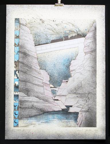 Susan Hall (American ,b. 1943). Journey, 1980. Lithograph, ed. 6/175, 221/8x29 3/4in. Leepa-Rattner Museum of Art, gift of St. Petersburg College Foundation, 2010.24