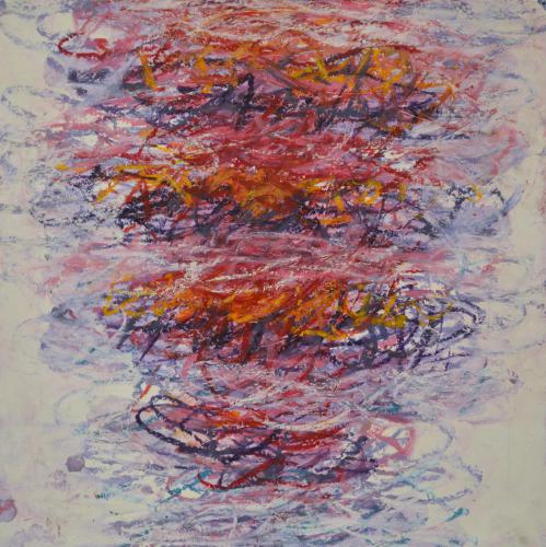 Louisa Chase (American, born Panama, 1951 - 2016)   Untitled (Sunset), about 2000, oil stick on board, 24 x 24 in.    On loan from the Estate of Louisa Chase and Hirschl & Adler Modern, New York, TD2019.3.19   