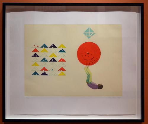 Hung Liu (Chinese/American, b. 1948). Permutation/Parasol, 1997. Aquatint and hard ground etching, ed. 5/20, 18x24in. Leepa-Rattner Museum of Art, St. Petersburg College, Gift of Jim and Martha Sweeny, 2017.11