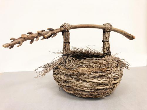 Jean Yao (Chinese/American, b. 1952) Basket, date unknown. Palm tree fibers, 12 x 24in. Leepa-Rattner Museum of Art, St. Petersburg College, Gift of Cleta Clark, 2018.3.11