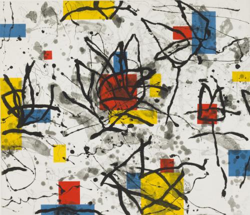 Louisa Chase (American, born Panama, 1951 - 2016)   Untitled, 1988, color etching, 24 x 27 3/4 in.    On loan from the Museum of Fine Arts, St. Petersburg, Florida, gift of Jim and Martha Sweeny, 2015.018.047, TD2019.3.5   Publisher: Smith College, Printer: Peter Pettengill 