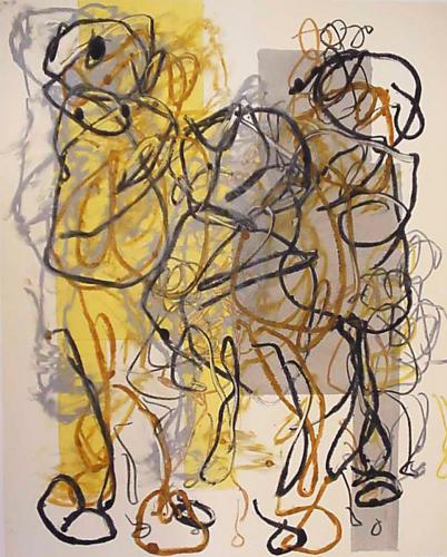 Louisa Chase (American, born Panama, 1951 - 2016)   Untitled #36, 1990, monoprint, 40 x 30 in.   On loan from the Polk Museum of Art, 2000.1.1, TD2019.3.1  Printed in collaboration with Master Printer Julio Juristo, STUDIO-f, University of Tampa 