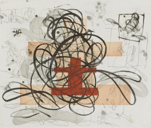 Louisa Chase (American, born Panama, 1951 - 2016)   Baby, Baby, 1991, etching and aquatint, ed. 34/35, 21 3/4 x 26 in.   Leepa-Rattner Museum of Art, St. Petersburg College, gift of Jim and Martha Sweeny, 2017.6  Publisher: Brooke Alexander Editions, New York 