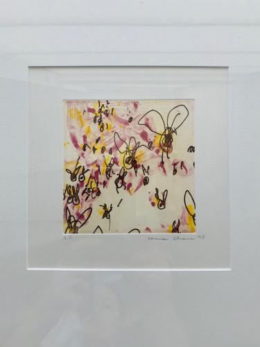 Louisa Chase (American, born Panama, 1951 - 2016)   Four Fears Portfolio (Bees), 1997, solar plate color etchings, 11 x 10 in. (each)   On loan from the Estate of Louisa Chase and Hirschl & Adler Modern, New York, TD2019.3.25  Publisher: Goya-Girl Press, Baltimore, Maryland, Printer: Isabelle Geiger 