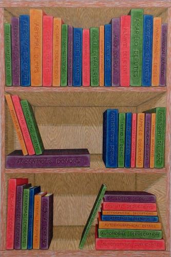 Jennifer Guest"Library, A.D.", 2017Colored pencil and gouache on paper.20 x 30in.