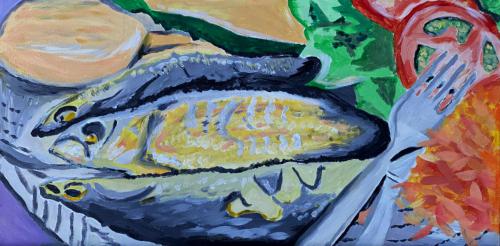 Lorraine Ferraraccio Still Life-Sardines in PortugalPainting I