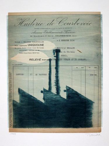 Franchise Petrovitch (French, b. 1964) L’Huiliere de Courbevoie,1999. Monoprint, 17 3/16x 15 1/2in. Leepa-Rattner Museum of Art, St. Petersburg College, gift of Caroline Adams Byrd-Denjoy, 2011.24