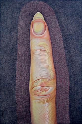 Jennifer Guest"Single Digit", 2017Colored pencil and gouache on paper.30 x 40in.