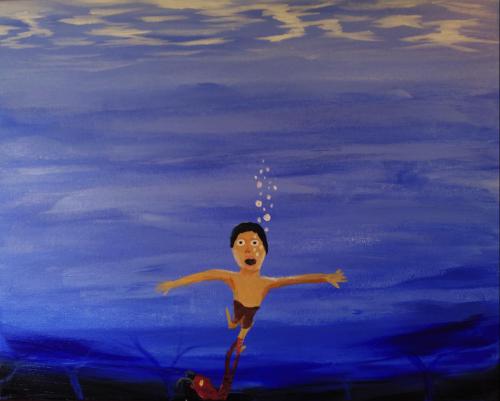 Zach ZabetkaTriptych Part 1: (Left)“Dragged Under”Painting I