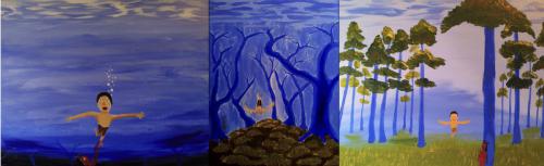 Zach ZabetkaTriptych “Dragged Under”Painting I