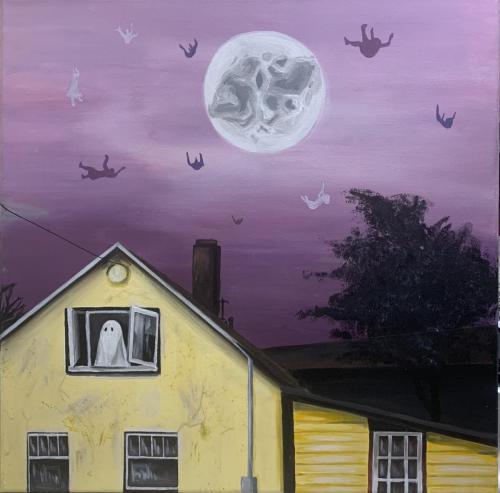 Anna Dahl (Triptych - Left Panel)Ghost TownEach panel: 24 x 24Painting I