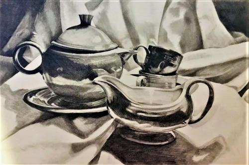 Christina SlavinskyStill Life of DishesDrawing I