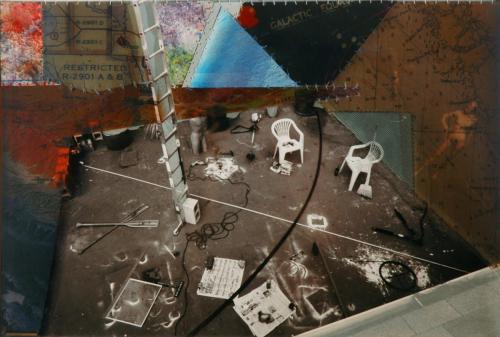 Barton La Teer Gilmore"480 Square Feet on Hold", 2006Mixed media - fabric, wire, plastic, nylon, paper on fiber silver materials25.5 x 32in.