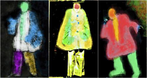 Linda Berghoff"Clown Series 1 -3", 2020Photograph, mixed media30 x 40in. each
