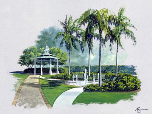 Ragan Brown"Reflection (Cancer Memorial)", 2017Gouache and watercolor20 x 28in.