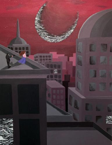 Theodore IoannouTriptych (Center) The View: Acrophobia Painting II